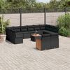 vidaXL 13-delige Loungeset met kussens poly rattan zwart