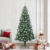 vidaXL Kunstmatig Voorverlicht Kerstboom Groen 240 cm PVC en Metaal