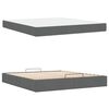 vidaXL Bedframe met matras met matras 2 pcs Dim Grijs Stof