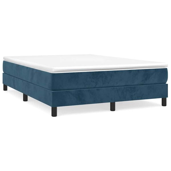 vidaXL Boxspring bed 140x190 cm fluweel donkerblauw