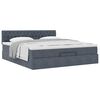 vidaXL Ottoman bed met matras 160x200cm fluweel donkergrijs