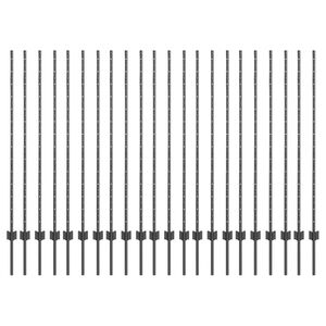 vidaXL ingegraven hekpalen 22 st Grijs 180 cm Gepoedercoat staal