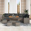 vidaXL Tuin Sofa Set 10 pcs Grijs poly rattan