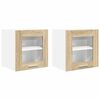 vidaXL Hangkast 2 st Sonoma Eiken Bewerkt hout