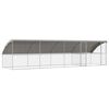 vidaXL Hondenhok 4 st Zilver 8 x 2 x 2 m Gegalvaniseerd staal