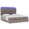 vidaXL Ottoman bed met matrassen en LED's 180x200cm stof taupe