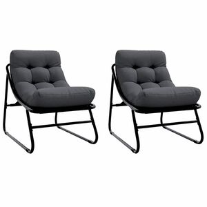 vidaXL Tuinmeubelen 2 pcs Zwart 60,5 x 81 x 71 cm Gepoedercoat staal