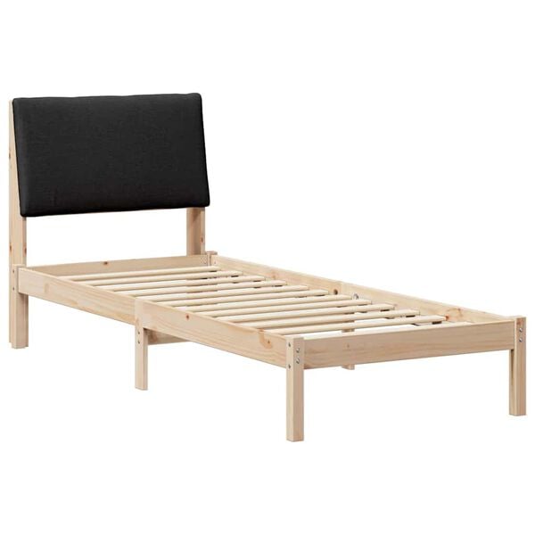 vidaXL Bedframe Bruin en zwart 80 x 200 cm Massief grenenhout