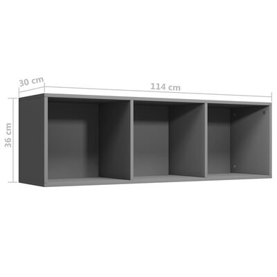 vidaXL Boekenkast/tv-meubel 36x30x114 cm bewerkt hout grijs