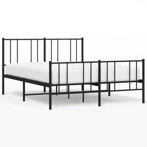 vidaXL Bedframe met hoofd- en voeteneinde metaal zwart 120x190 cm
