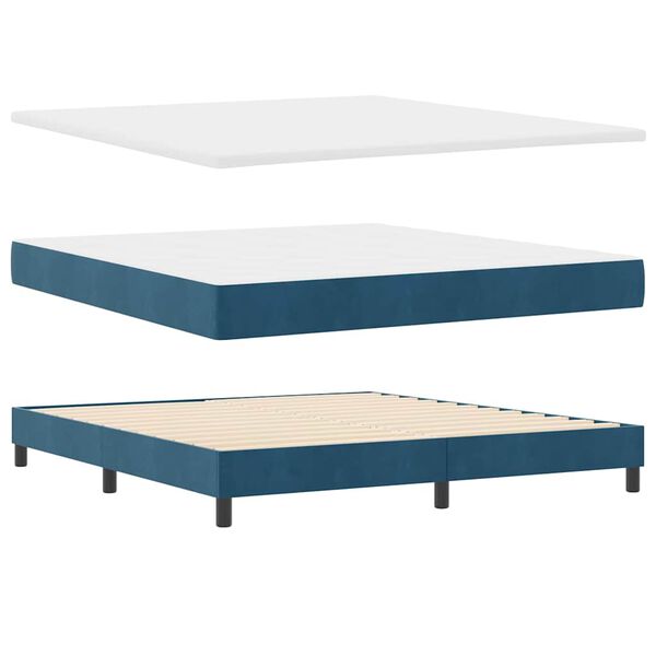 vidaXL Boxspringbed met matras Donkerblauw 180 x 200 cm Fluweel
