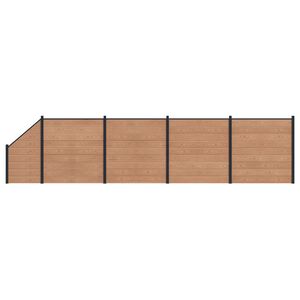 vidaXL Hekpaneel 5 pcs WPC en Aluminium Bruin