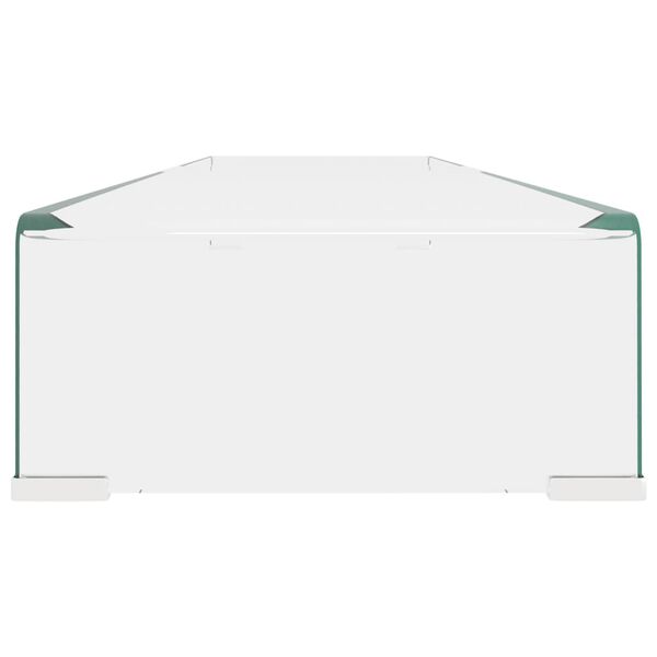 vidaXL TV-meubel/monitorverhoger transparant 120x30x13 cm glas