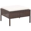 vidaXL 6-delige Loungeset met kussens poly rattan bruin