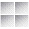 vidaXL Trap Tread 4 st 60 x 50 cm Zilver Aluminium Rechthoekig