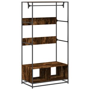 vidaXL Kledingkast 90x50x180 cm bewerkt hout gerookt eikenkleurig
