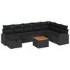 vidaXL Tuinbankenset 9 st Zwart Poly riet