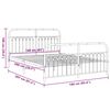 vidaXL Bedframe met hoofd- en voeteneinde metaal wit 160x200 cm