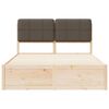 vidaXL Bedframe met Gevoerd Hoofdgedeelte Taupe 135 x 190 cm