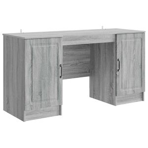 vidaXL Bureau Grijs sonoma 142,5 x 50 x 75 cm Bewerkt hout
