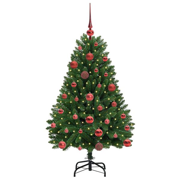 vidaXL Kunstkerstboom met 150 LED Groen 120 cm PVC en Metaal