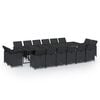 vidaXL 17-delige Tuinset met kussens poly rattan zwart