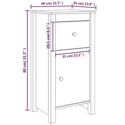 vidaXL Dressoirs 2 st 40x35x80 cm massief grenenhout grijs