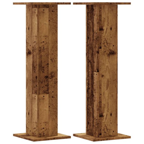 vidaXL Speakerstandaards 2 st 30x30x95 cm bewerkt hout oud houtkleurig