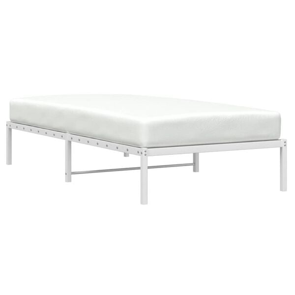 vidaXL Bedframe metaal wit 107x203 cm