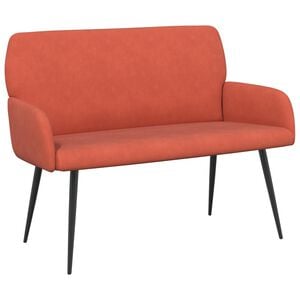 vidaXL Tweezitsbank met metalen poten 2-zits Rood-oranje Katoen Stof