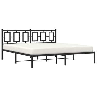 vidaXL Bedframe met hoofdbord metaal zwart 183x213 cm