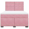 vidaXL Boxspring met matras fluweel roze 140x190 cm