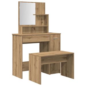 vidaXL Kaptafelset bewerkt hout artisanaal eiken