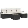 vidaXL Bankstel 6 st 5-Aantal zitplaatsen Zwart en Cr&egrave;me poly rattan