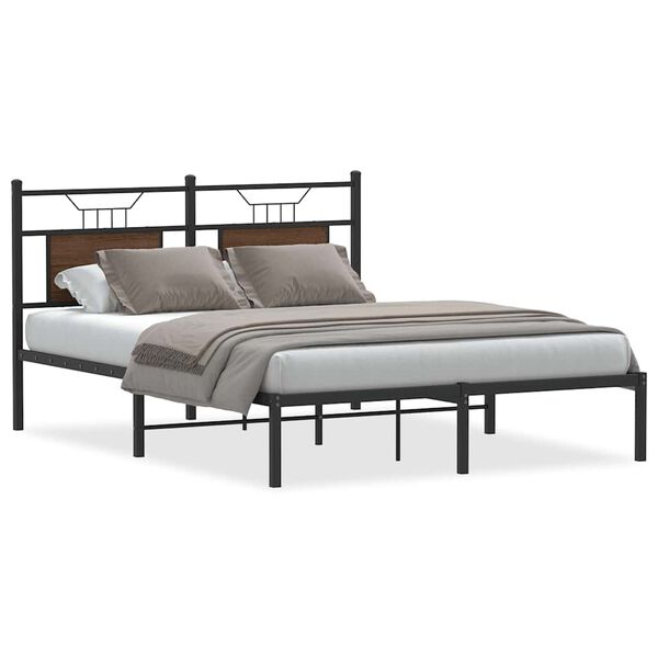 vidaXL Bedframe zonder matras bewerkt hout bruin eikenkleur 140x200 cm