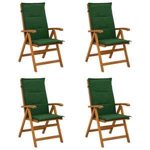 vidaXL Recliner Tuinstoelen 4 st Naturel Massief Acaciahout