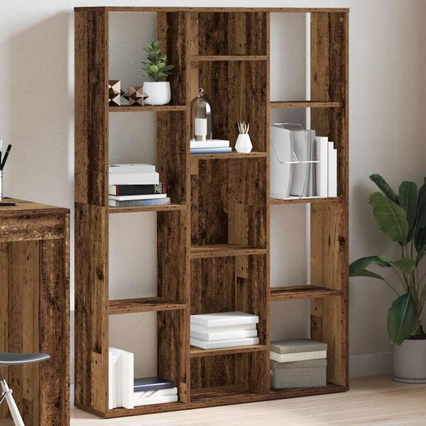 vidaXL Kamerscherm/boekenkast 100x24x140 cm bewerkt hout oud hout
