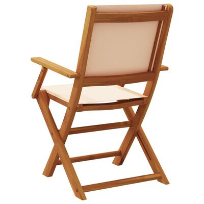 vidaXL Tuinstoelen 2 st massief acaciahout en stof beige