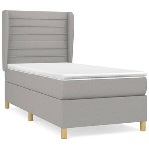 vidaXL Boxspring met matras stof lichtgrijs 80x200 cm