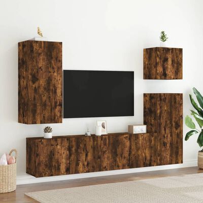 vidaXL Tv-meubel wandgemonteerd 80x30x41 cm gerookt eikenkleurig
