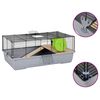 vidaXL Hamsterkooi 80x45x34 cm polypropeen en metaal grijs