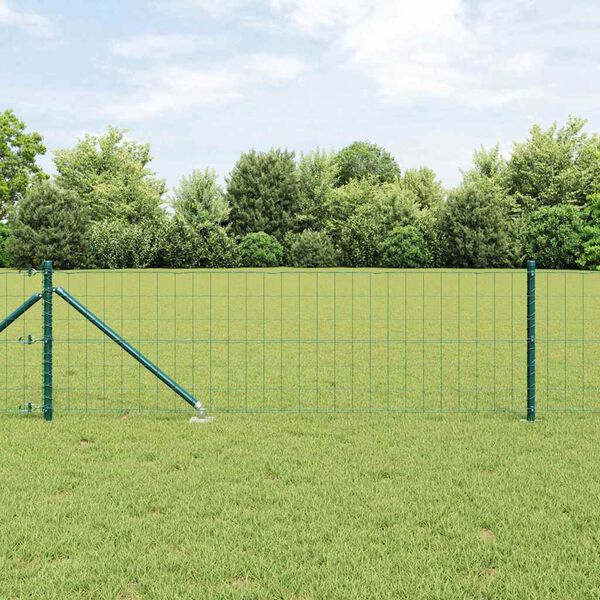 vidaXL Hek met Paal Groen 0,6 x 50 m Staal en PVC