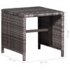 vidaXL Ligbed met tafel poly rattan grijs