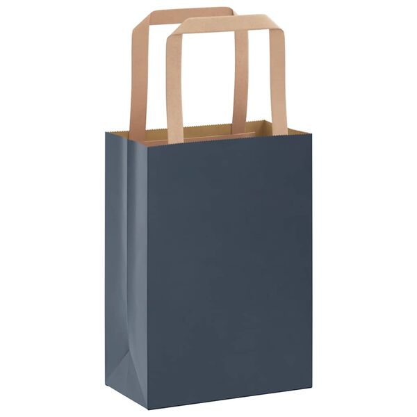 vidaXL Papieren zakken 250 st met hengsels 15x8x21 cm blauw