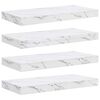 vidaXL Wandplank 4 st Wit Marmer 50 x 23,5 x 3,8 cm Bewerkt hout