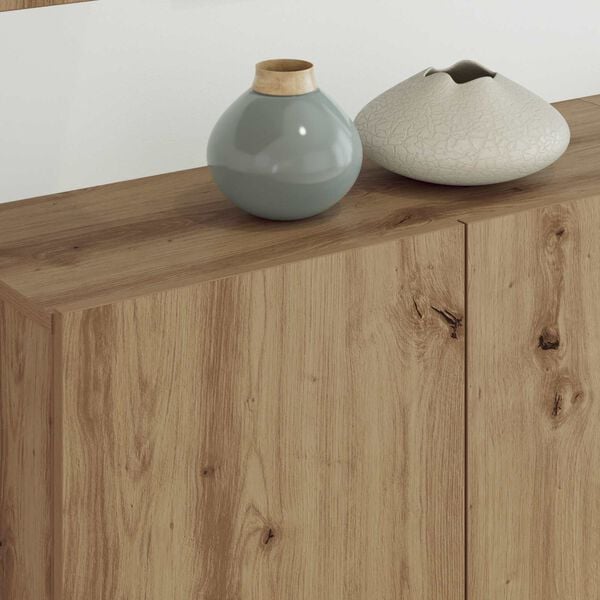 vidaXL TV-wandmeubel Wandgemonteerd 5 pcs Artisan Eiken Bewerkt hout