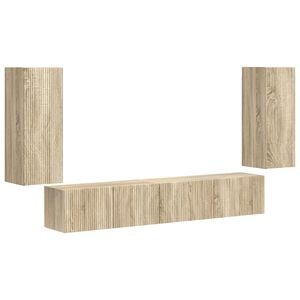 vidaXL Tv-meubelset 4 st Sonoma Eiken Bewerkt hout