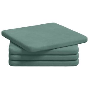 vidaXL Zitkussens 4 st Fluweel Zeegroen 40 x 40 x 3 cm