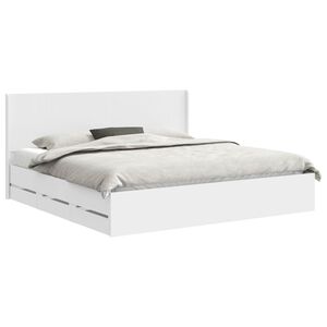vidaXL Bedframe met opbergruimte en hoofdbord Wit 180 x 200 cm