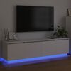 vidaXL TV-kast met LED Wit 180 x 38 x 49 cm Bewerkt hout